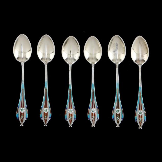 set-of-six-gorham-sterling-silver-and-enameled-demitasse-spoons