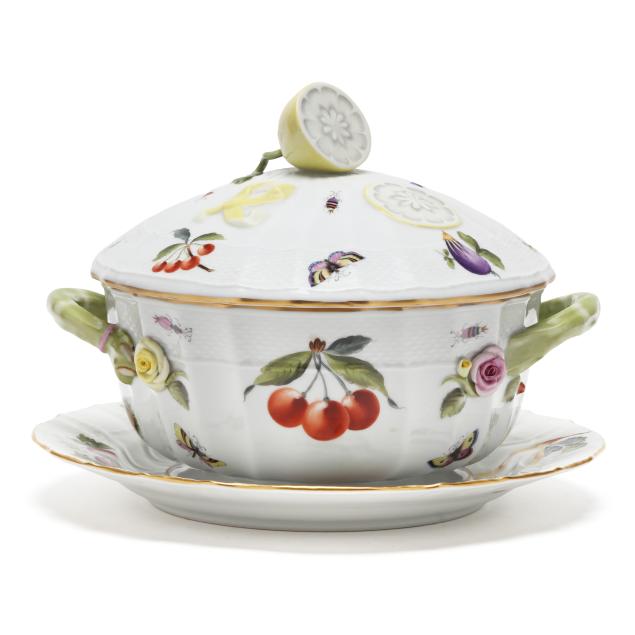 herend-i-fruits-flowers-i-porcelain-tureen-and-underplate