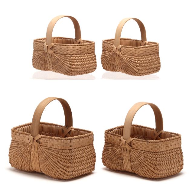 four-fine-tennessee-splint-oak-baskets-attributed-to-mildred-youngblood