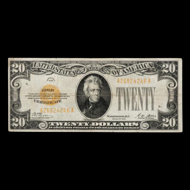 20-gold-certificate-series-of-1928-signed-woods-mellon