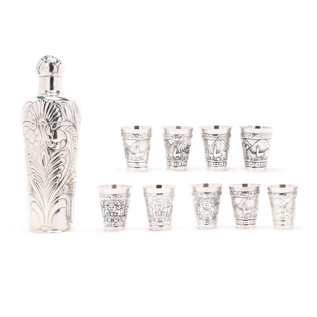 peruvian-sterling-silver-pisco-sour-shaker-and-cup-set