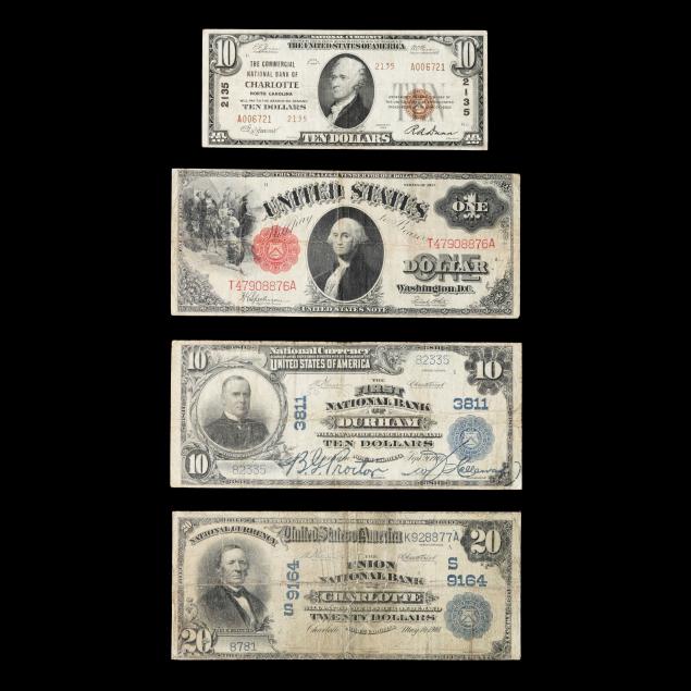 three-3-national-currency-notes-and-a-united-states-note