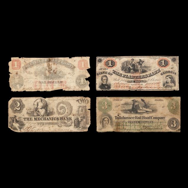 four-4-examples-of-mid-19th-century-uniface-paper-currency