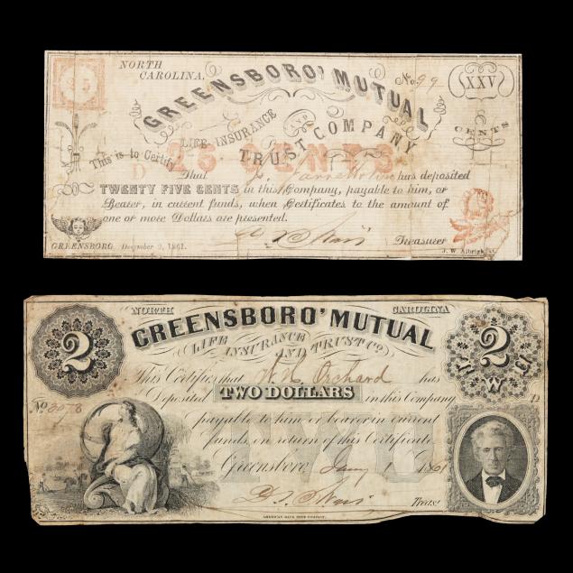 two-2-greensboro-mutual-life-insurance-and-trust-company-notes