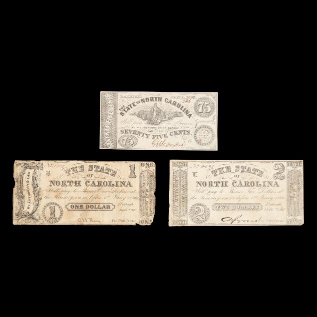 three-3-state-of-north-carolina-banknotes
