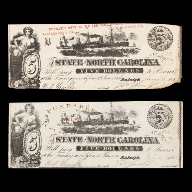 two-2-state-of-north-carolina-5-banknotes