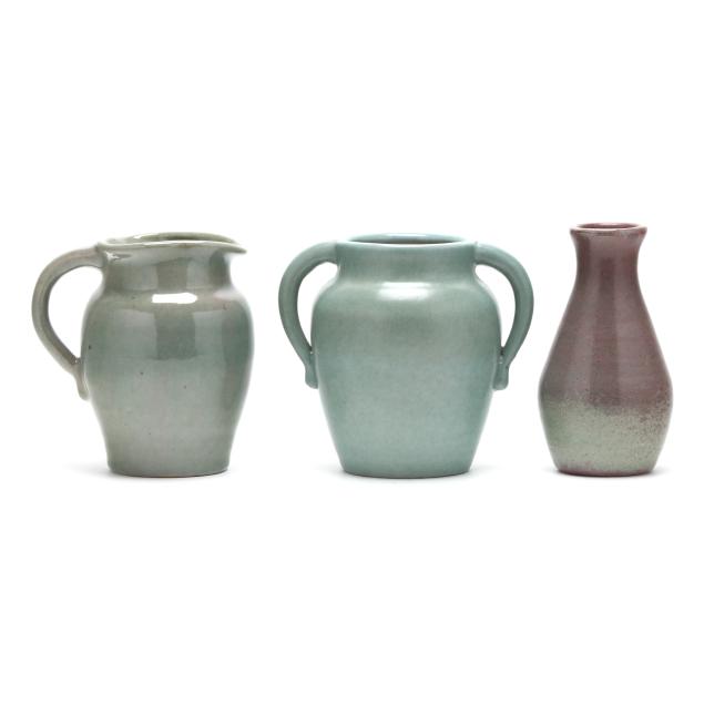 pisgah-forest-pottery-nc-1921-1962-three-early-pottery-vases-including-aunt-nancy