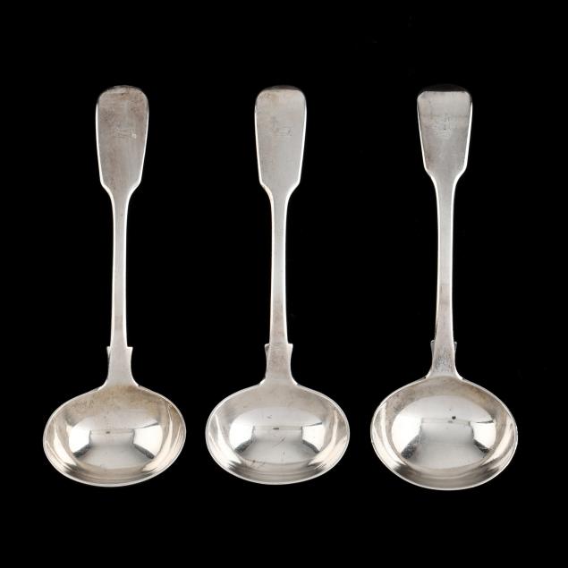 three-english-silver-ladles