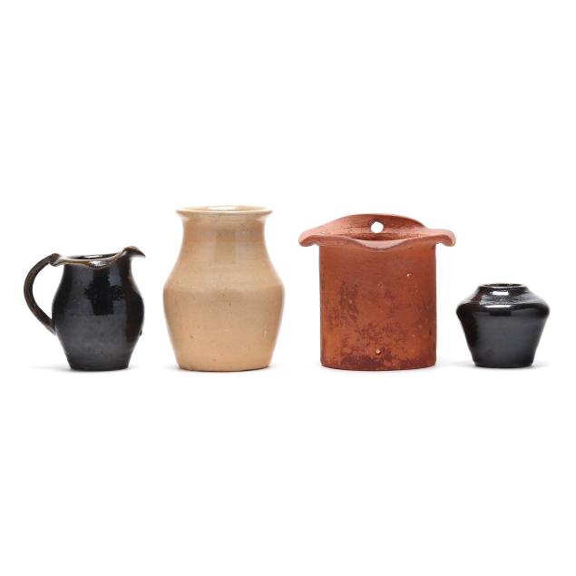 oscar-louis-bachelder-and-throckmorton-buncombe-county-nc-four-art-pottery-forms