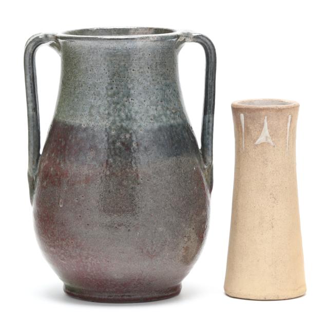 log-cabin-and-nonconnah-pottery-two-southern-art-pottery-vases