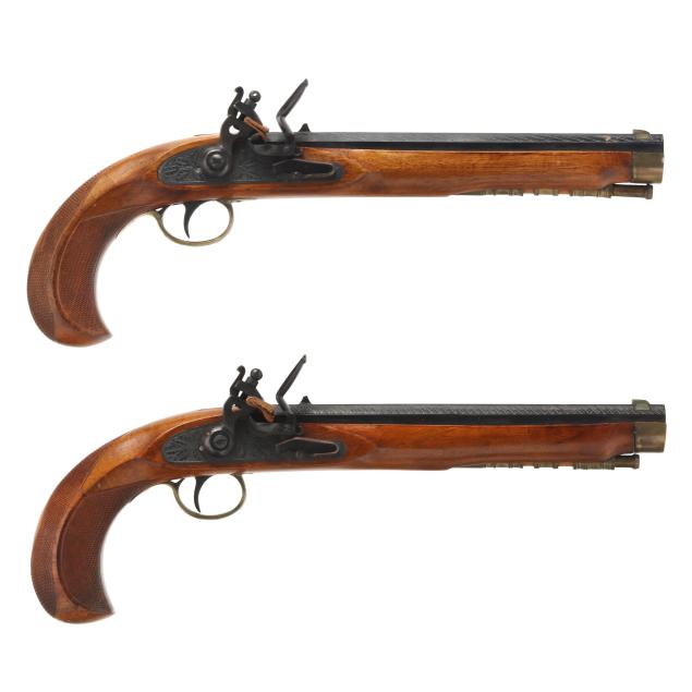 matching-pair-of-blackbeard-reproduction-flintlock-pistols