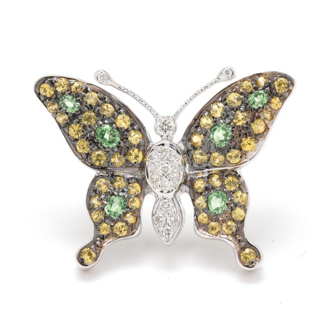 white-gold-and-gem-set-butterfly-brooch