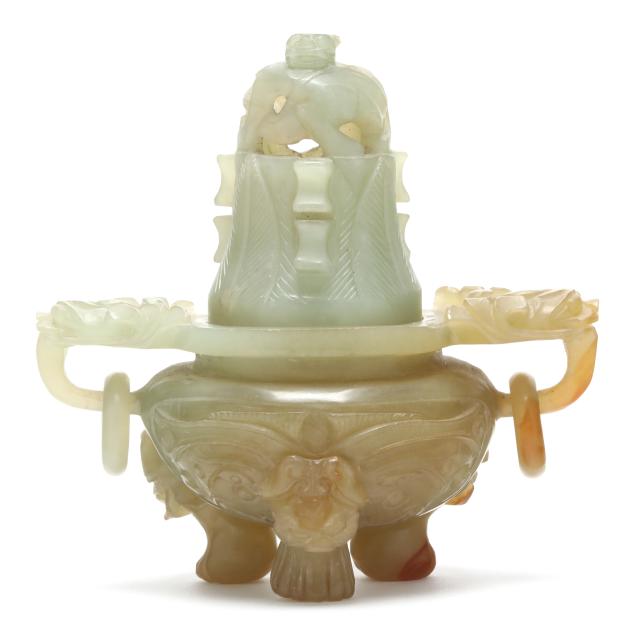 a-carved-celadon-hard-stone-censer-with-dome-cover