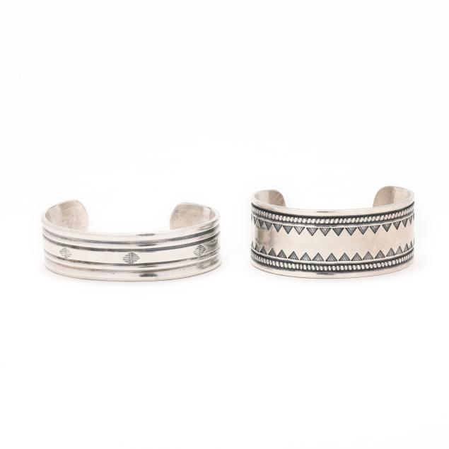 two-southwestern-silver-cuff-bracelets