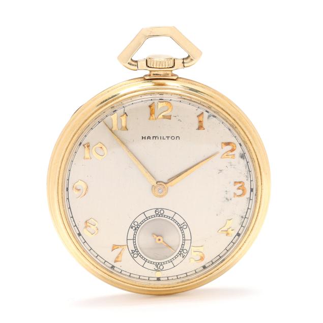 gold-open-face-pocket-watch-hamilton