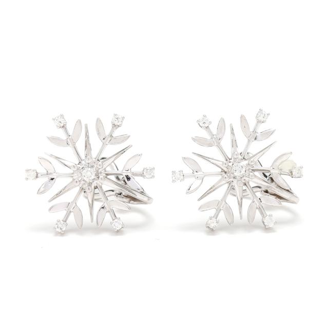 white-gold-and-diamond-snowflake-earrings