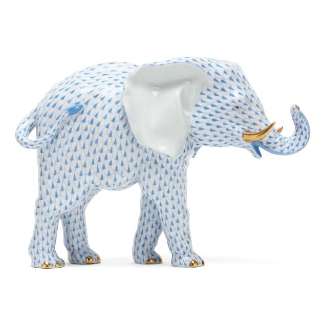large-herend-blue-fishnet-porcelain-elephant