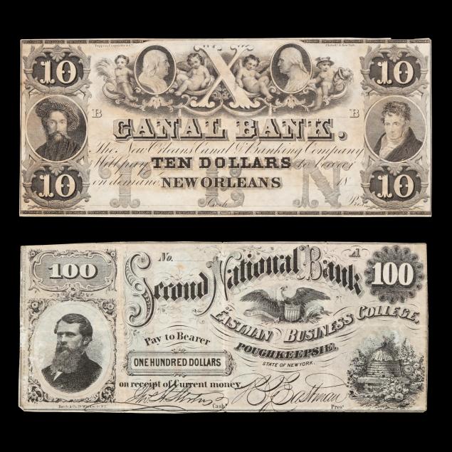 two-2-mid-19th-century-banknotes-one-southern-and-one-northern