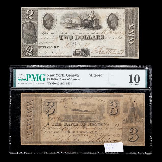 two-2-1830s-new-york-state-uniface-banknotes