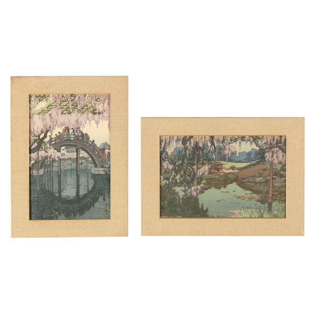 hiroshi-yoshida-japanese-1876-1950-two-woodblock-prints-of-wisteria
