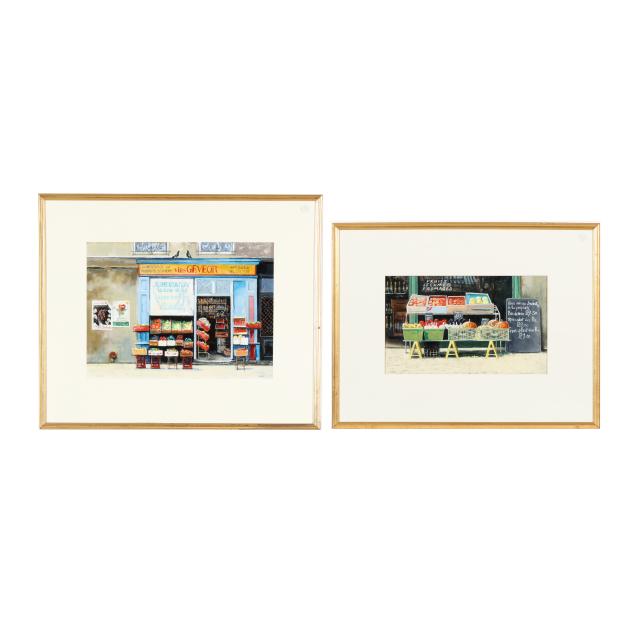 two-vintage-paintings-of-french-street-scenes