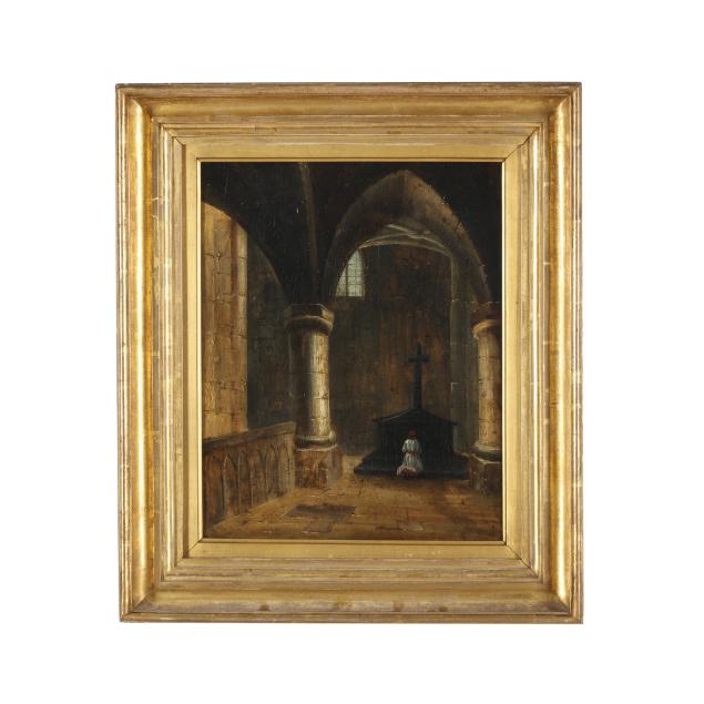 continental-school-19th-century-view-of-a-church-interior-with-figure-praying