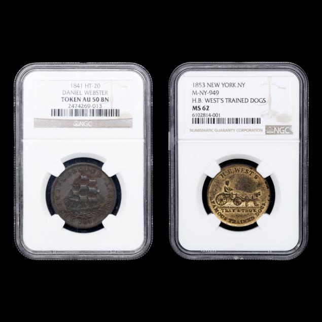 two-2-mid-19th-century-tokens-one-political-one-advertising