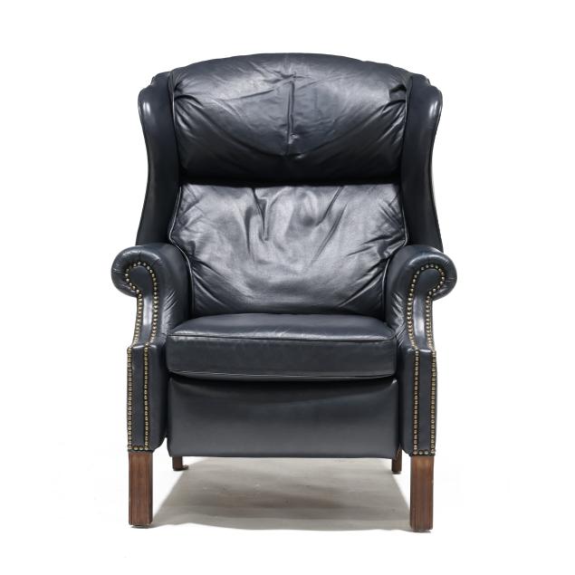 drexel-heritage-chippendale-style-leather-upholstered-recliner