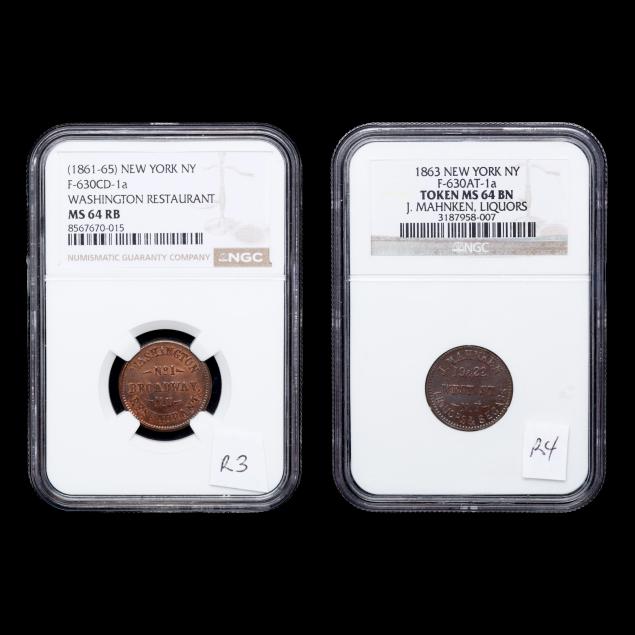 two-2-new-york-civil-war-era-advertising-tokens