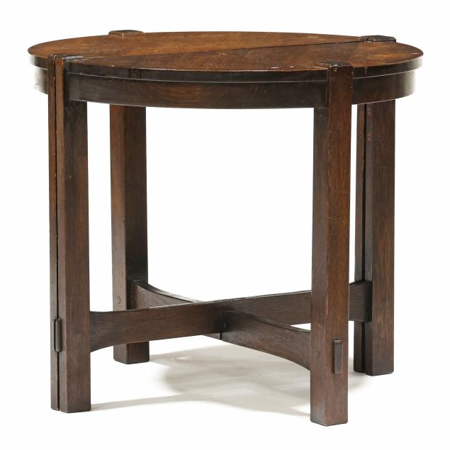 mission-oak-pair-of-console-tables-center-table