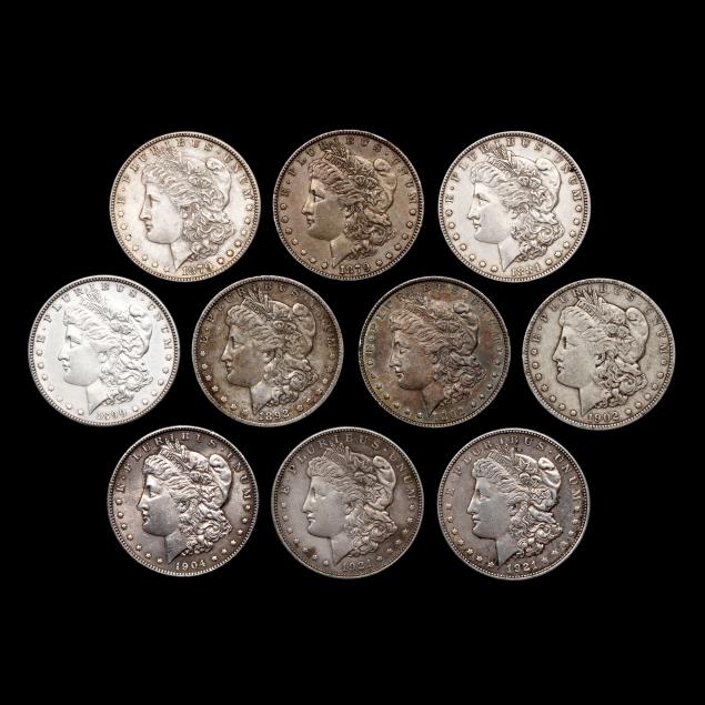 ten-10-morgan-silver-dollars