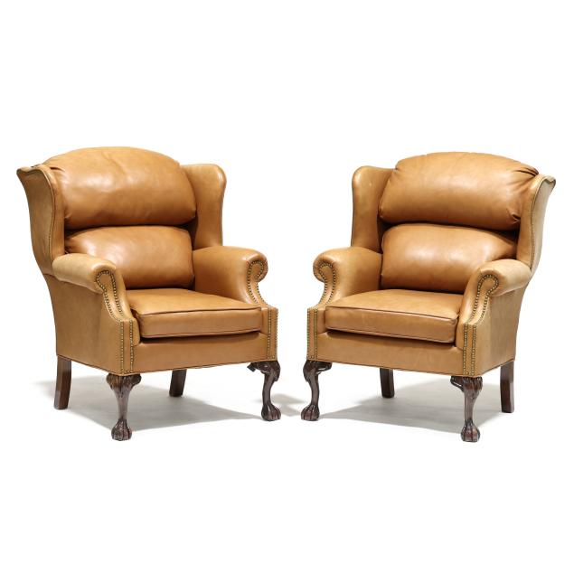 mckinley-pair-of-chippendale-style-leather-upholstered-easy-chairs