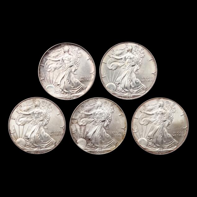 five-5-uncirculated-american-eagle-1-ounce-silver-bullion-coins