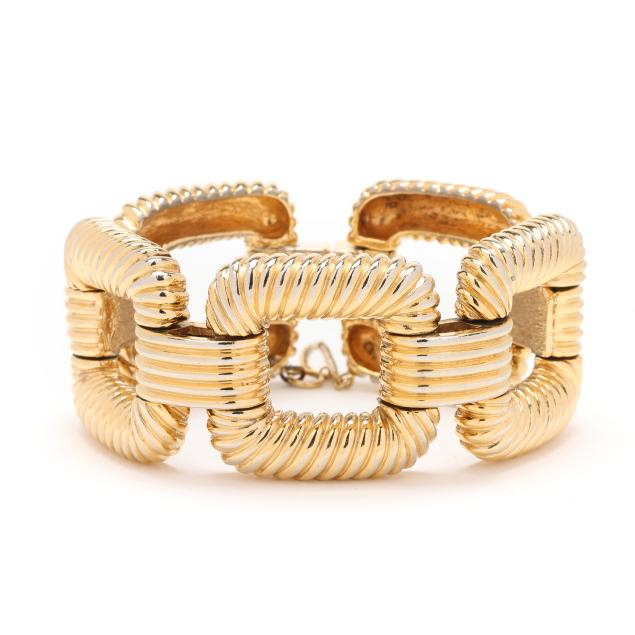 vintage-bold-gold-tone-square-link-bracelet-ciner