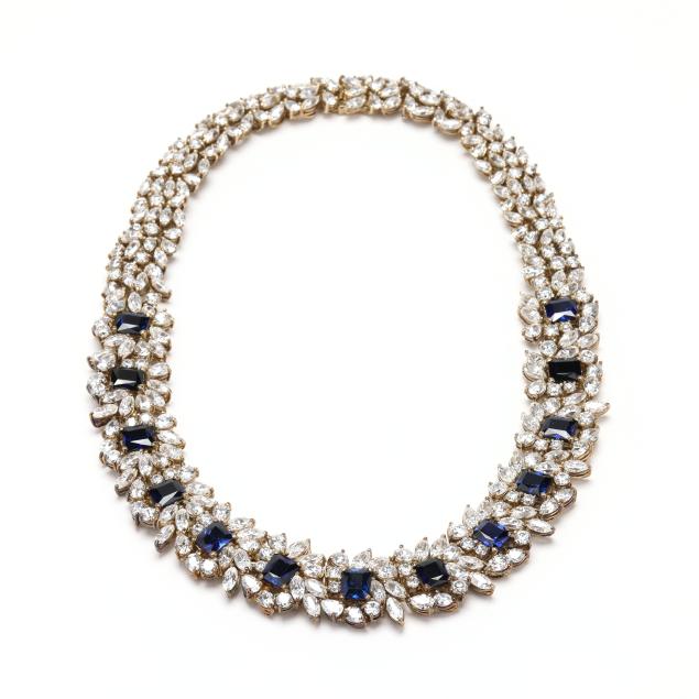 vintage-gilt-silver-and-paste-gem-necklace