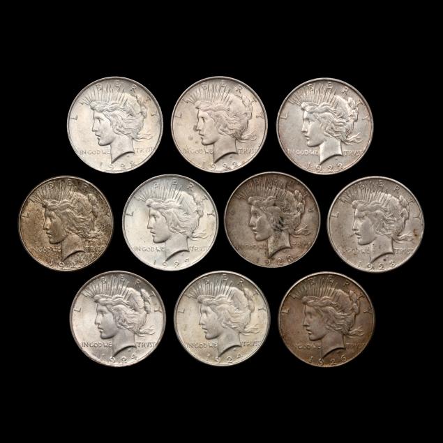ten-10-peace-silver-dollars