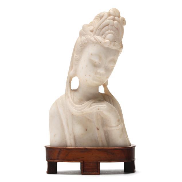 a-chinese-marble-bust-of-guanyin