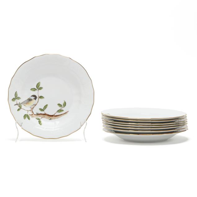 eight-herend-i-songbird-i-porcelain-dessert-plates