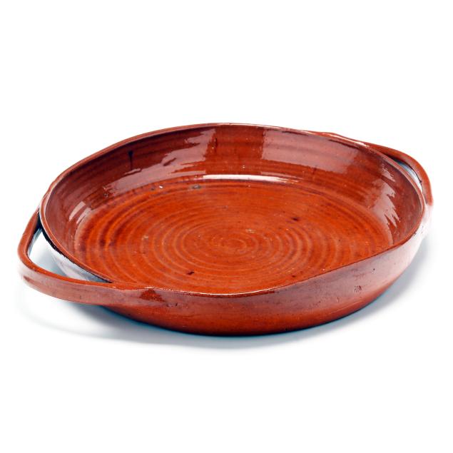 ben-owen-master-potter-seagrove-nc-1904-1983-orange-pottery-platter