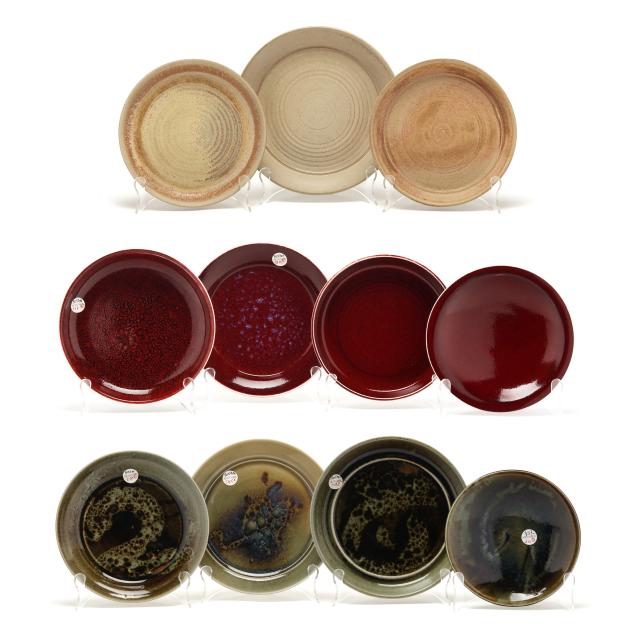 brother-thomas-bezanson-canadian-american-1929-2007-eleven-porcelain-plates-and-bowls