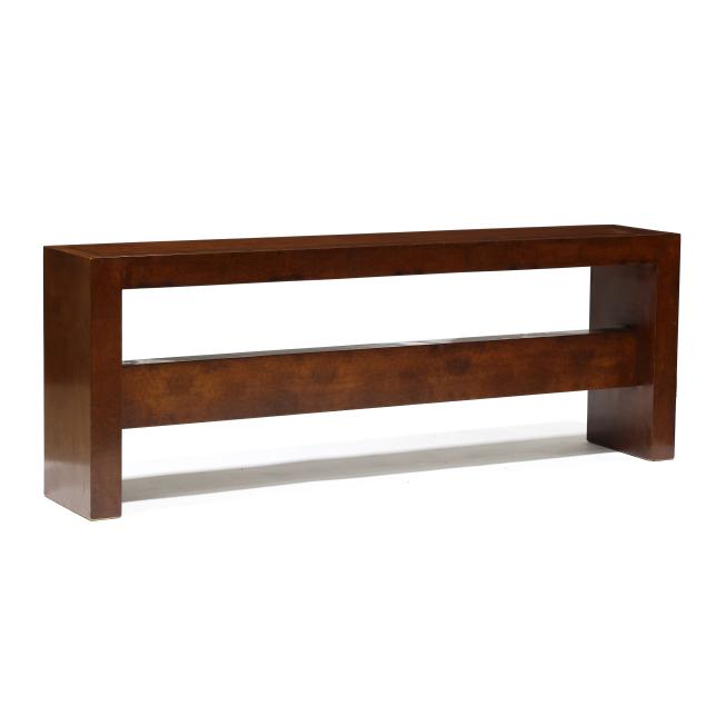 vintage-burl-wood-parsons-style-console-table