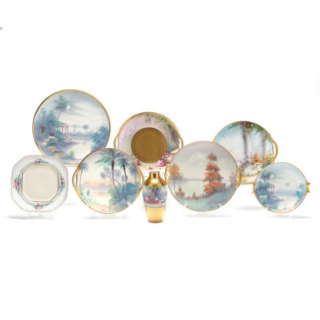 eight-pickard-china-pieces-with-landscape-scenes