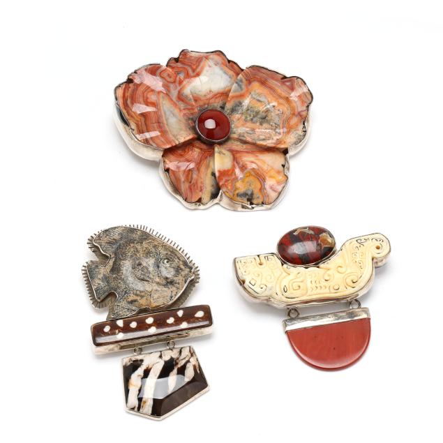 three-silver-and-stone-pendant-brooches-amy-kahn-russell
