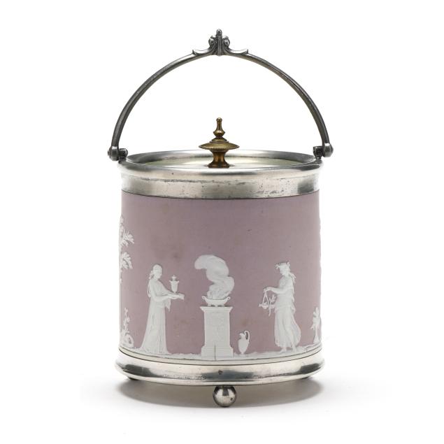 wedgwood-lilac-jasperware-biscuit-barrel