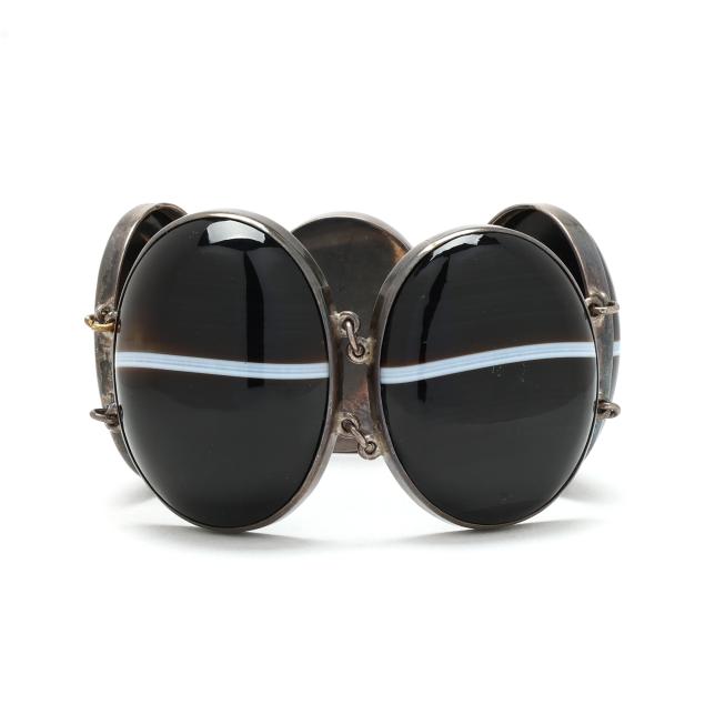 vintage-silver-and-agate-bracelet