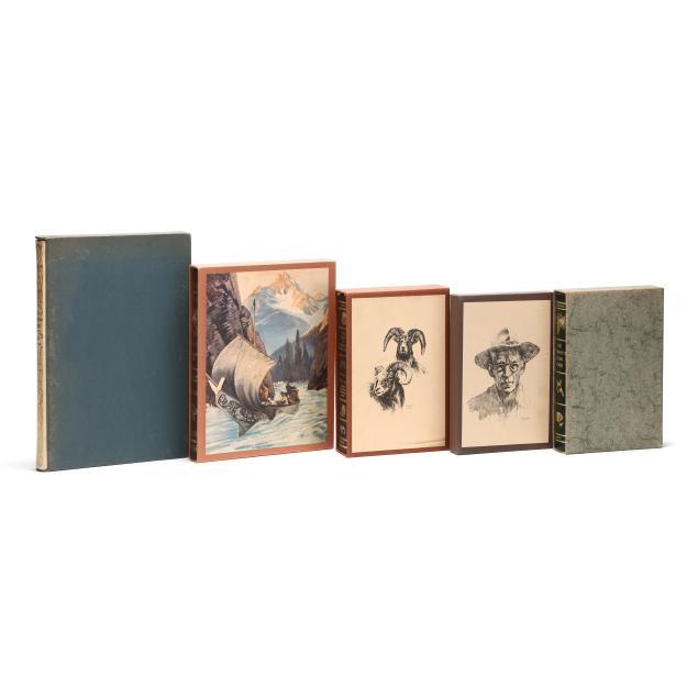 a-group-of-five-sporting-books-from-limited-editions-club-and-amwell-press