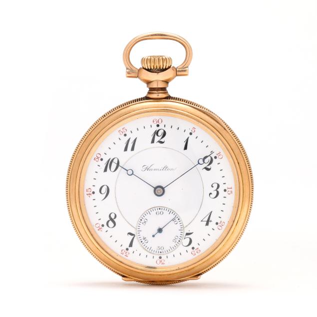 gold-open-face-case-pocket-watch-hamilton