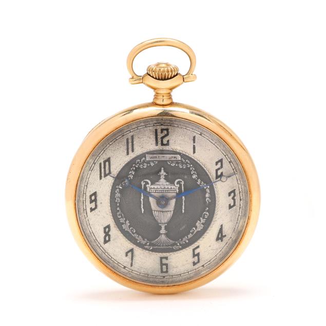 gold-open-face-pocket-watch-waltham