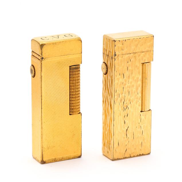 two-gold-plated-lighters-dunhill