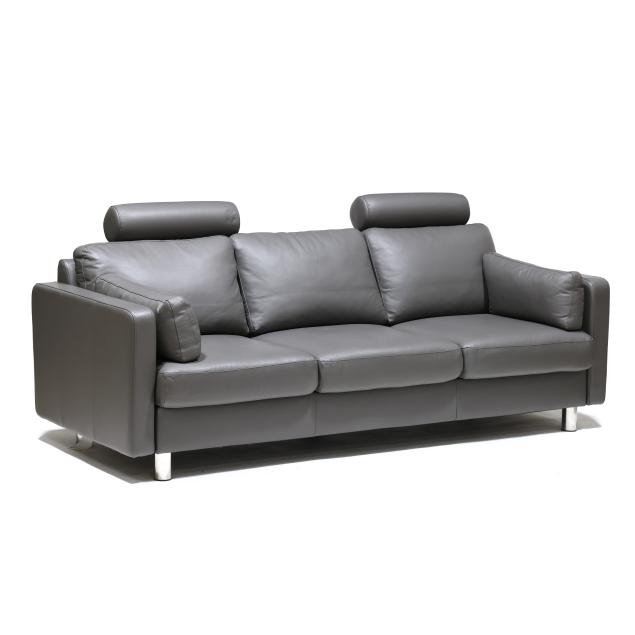 ekornes-three-seat-leather-sofa